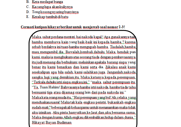 Contoh Soal Bahasa Indonesia Gudang Sastra