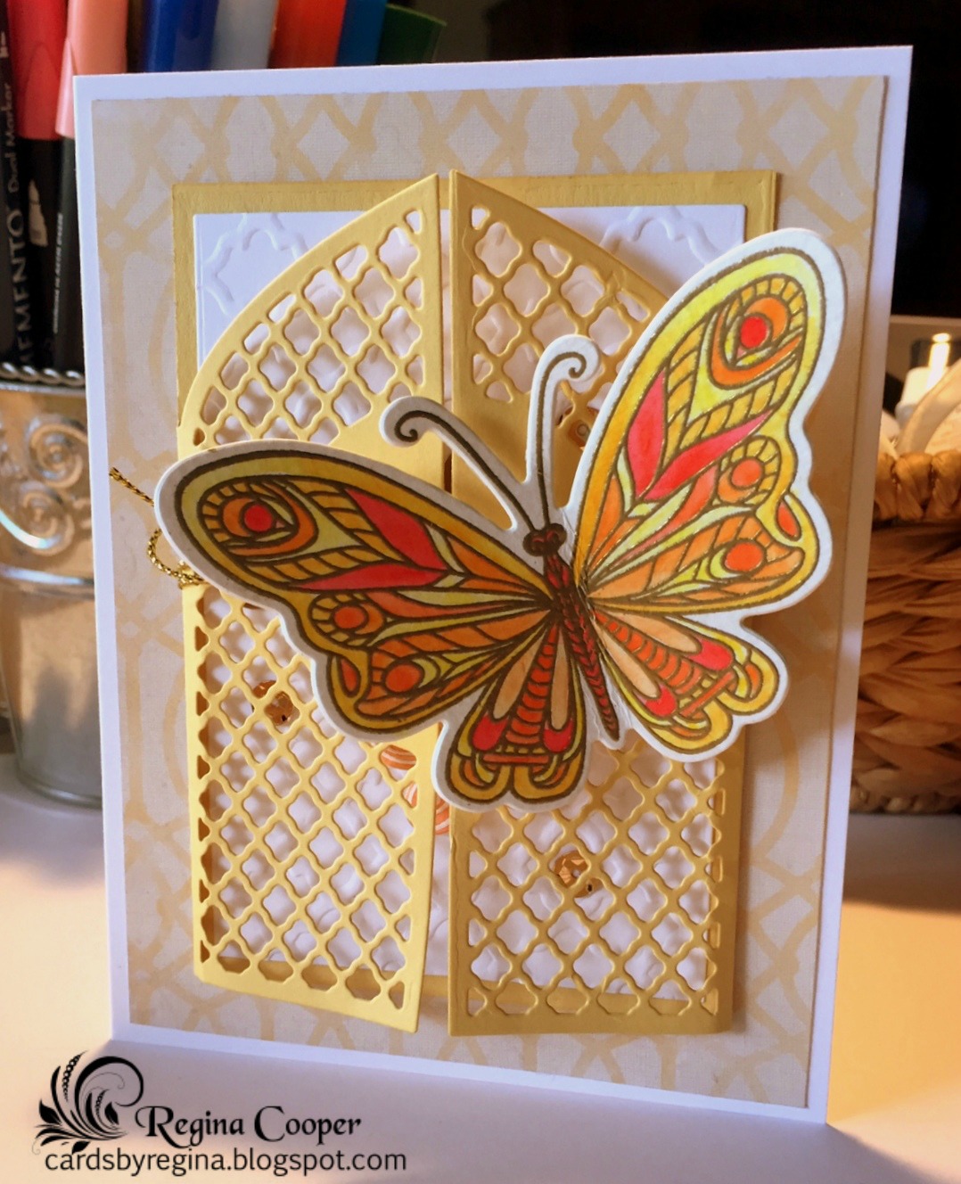 Cards By Regina Lattice Gate Fold Card