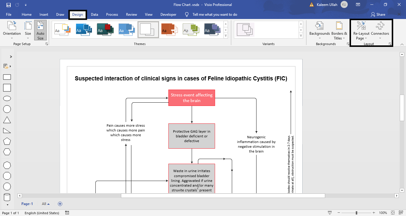 How to change the appearance of connectors in Microsoft Visio diagram