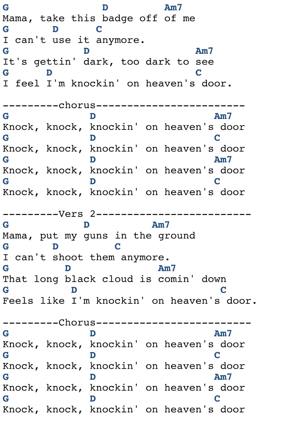 Soittamaan bändissä! Knockin' on heaven's door Soittamaan bändissä! Knockin' on heaven's door