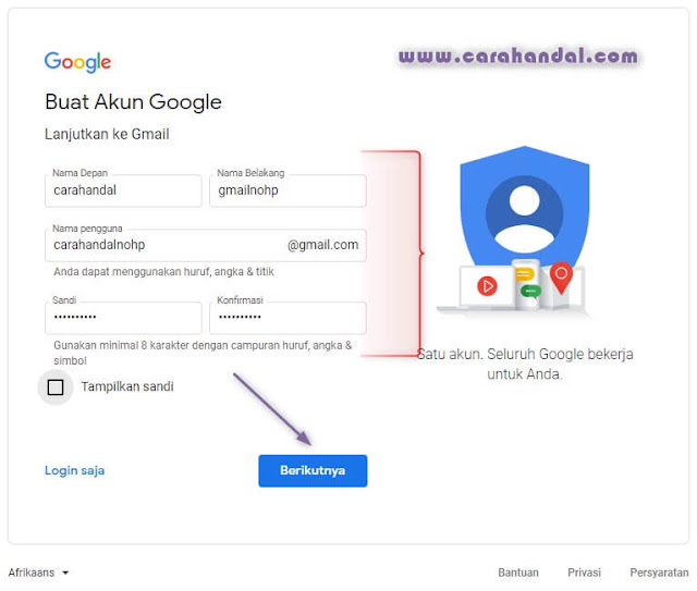 Cara buat akun google tanpa verifikasi no hp di pc 2021