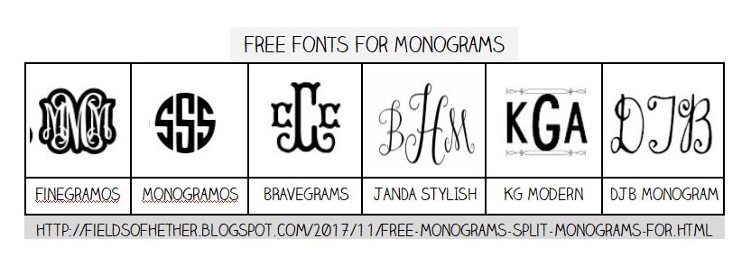 Free Monograms & Split Monograms for Cricut Design Space