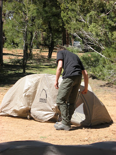 setting up tent