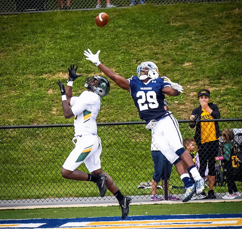 Football Jr. Cornerback D. J. Boyd breaks up a touchdown toss