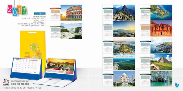 Mẫu lịch tết Phong Cảnh, mẫu lịch phong cảnh thế giới 2017