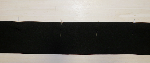 Unión de ambas dobleces de la abertura y sujetada por alfileres