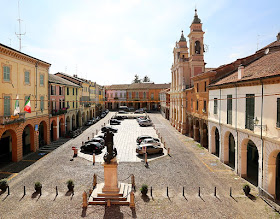 The Piazza Mazzini is the beautiful main square of the town of Guastalla in Emilia-Romagna