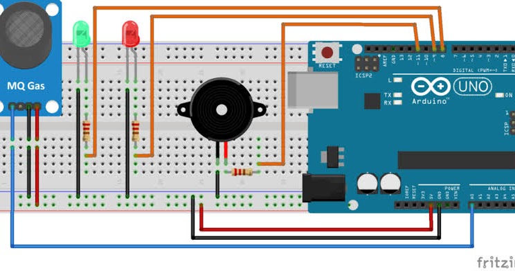 mq2 gas sensor using arduino