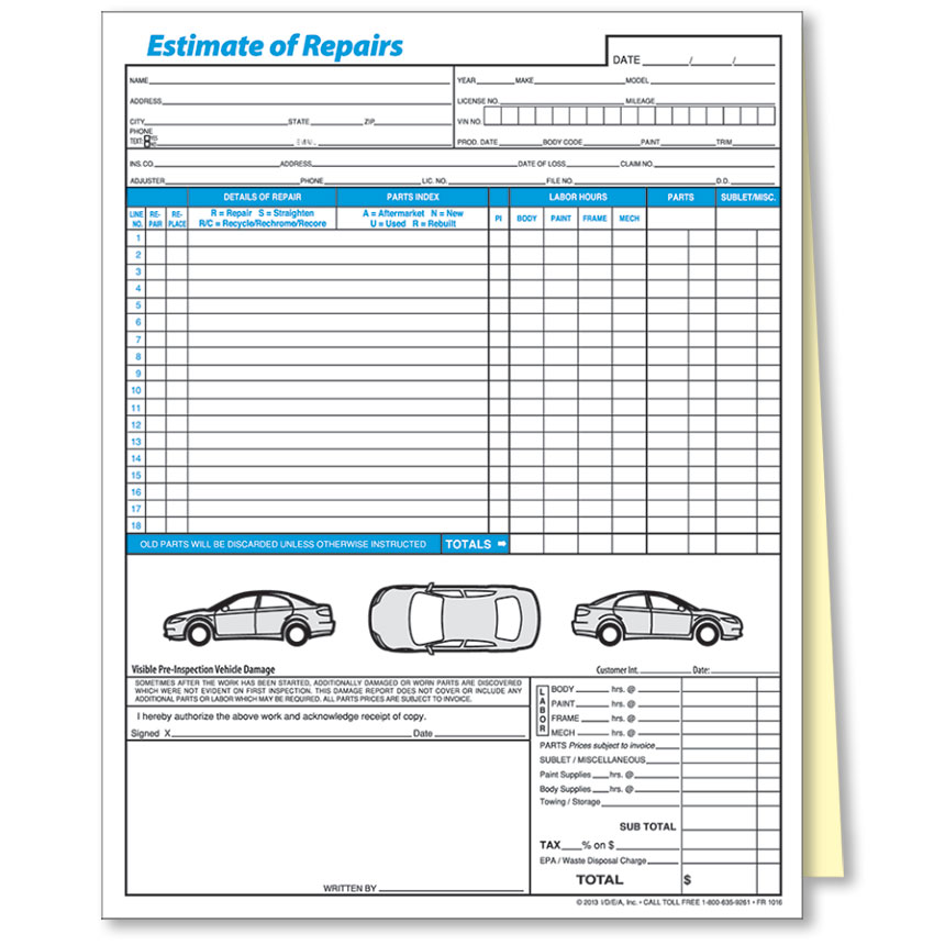 body-shop-estimate-template-addictionary