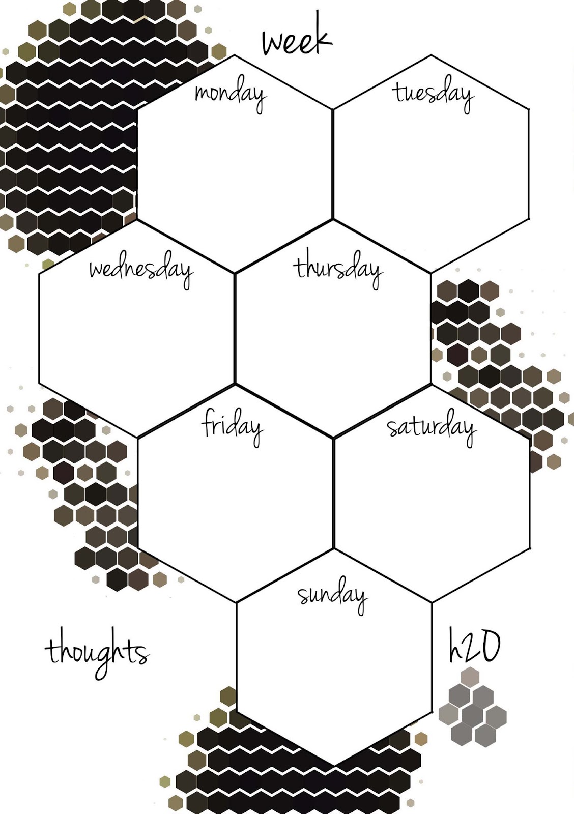 PB and J Studio: Free Printable Planner Inserts: Panda Hexagon in A5 PB and J Studio: Free Printable Planner Inserts: Panda Hexagon in A5