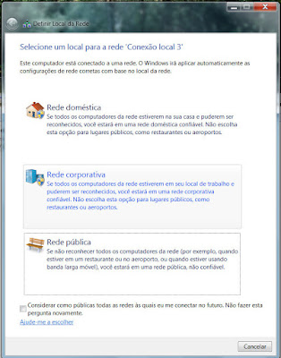 Windows 7 Rede Local para a rede