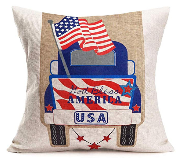 STRYAO 4th of July Pillow Covers 18x18 Inch Independence Day Throw