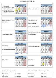 Calendario escolar 2014/2015