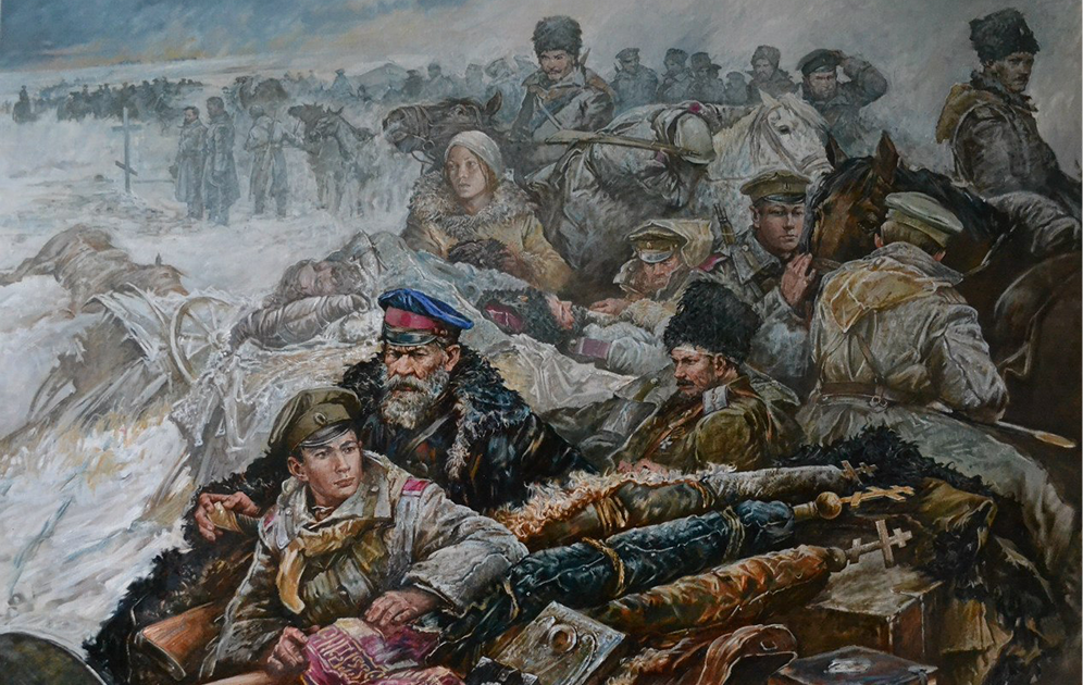 Ледовый поход добровольческой. Ледовый поход Корнилова 1918.