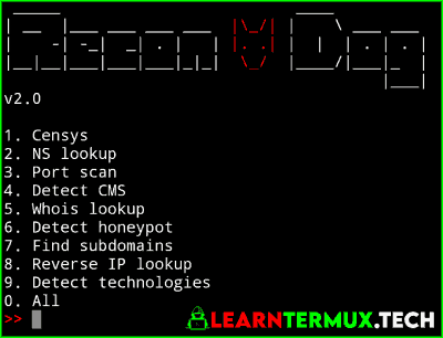 ReconDog Termux - Best Reconnaissance Tool For Termux