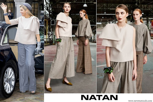 Queen Maxima wore Natan Top and trousers from Fall Winter 2019 collection