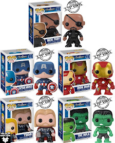 The Avengers Movie Pop! Marvel Vinyl Figure Bobble Heads by Funko - Nick Fury, Captain America, Iron Man, Thor & The Incredible Hulk