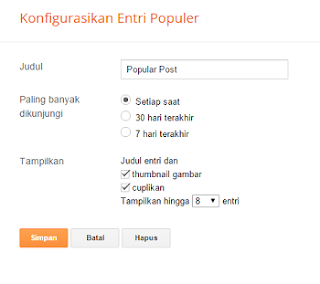 Setelan Widget Popular Post