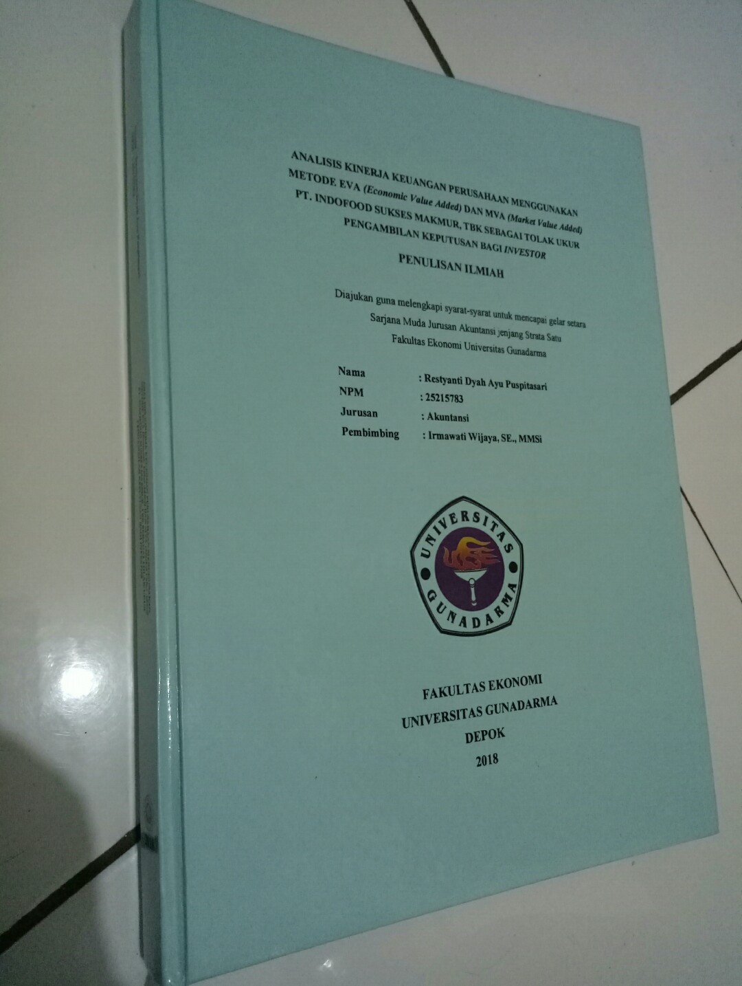 Hardcover Skripsi Gunadarma Ide Judul Skripsi Universitas