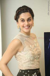Taapsee Pannu in transparent top at Anando hma theatrical trailer launch ~  Exclusive 036