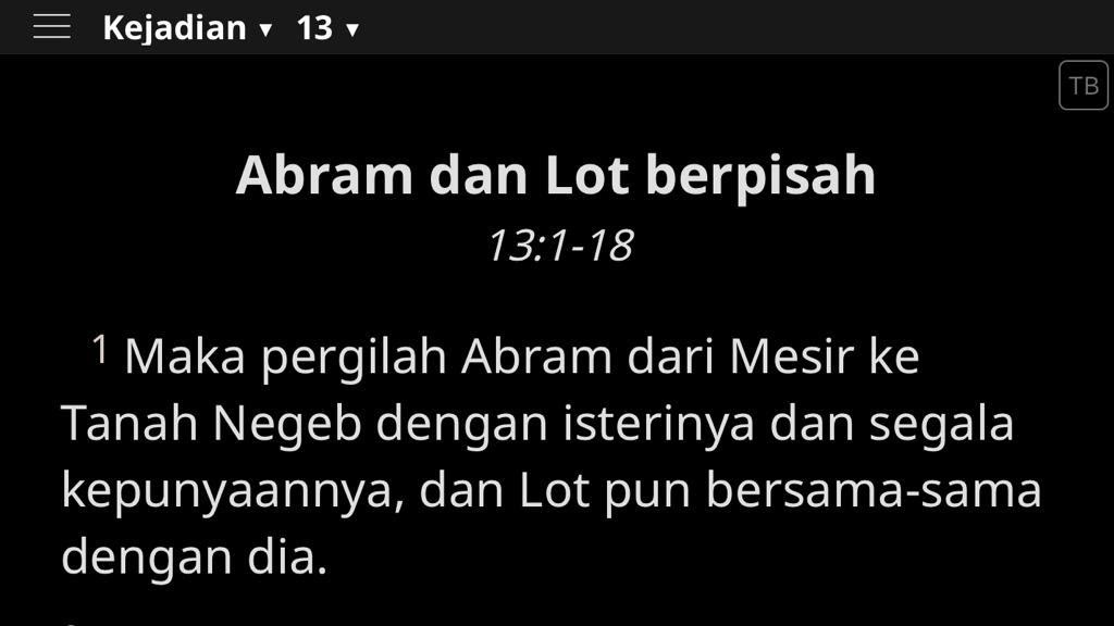 Kejadian 13 Abram dan Lot Berpisah Perikop Alkitab