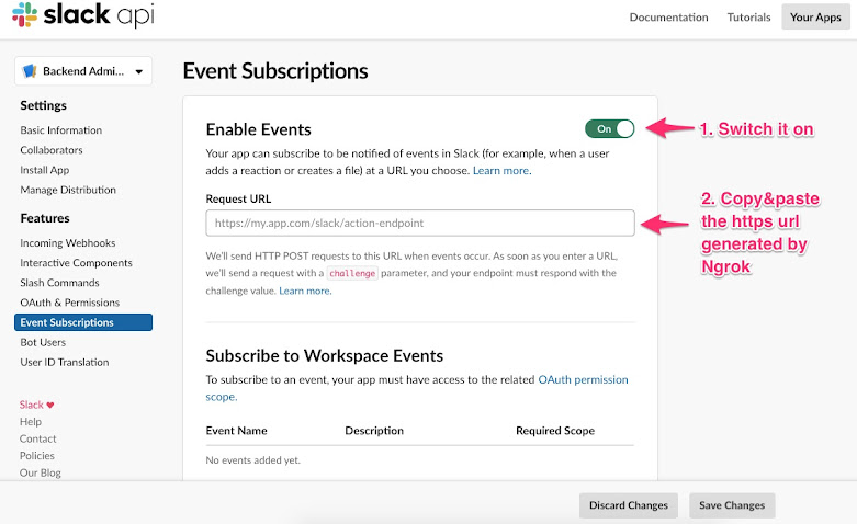 Develop an intelligent Slack bot using Block UI for website administration