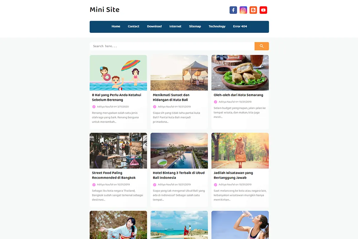 Mini Site Grid Variant Mini Site Grid Variant