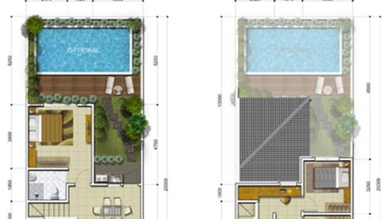 Lingkar Warna Denah Rumah Minimalis Ukuran 7x20 Meter 4 Kamar