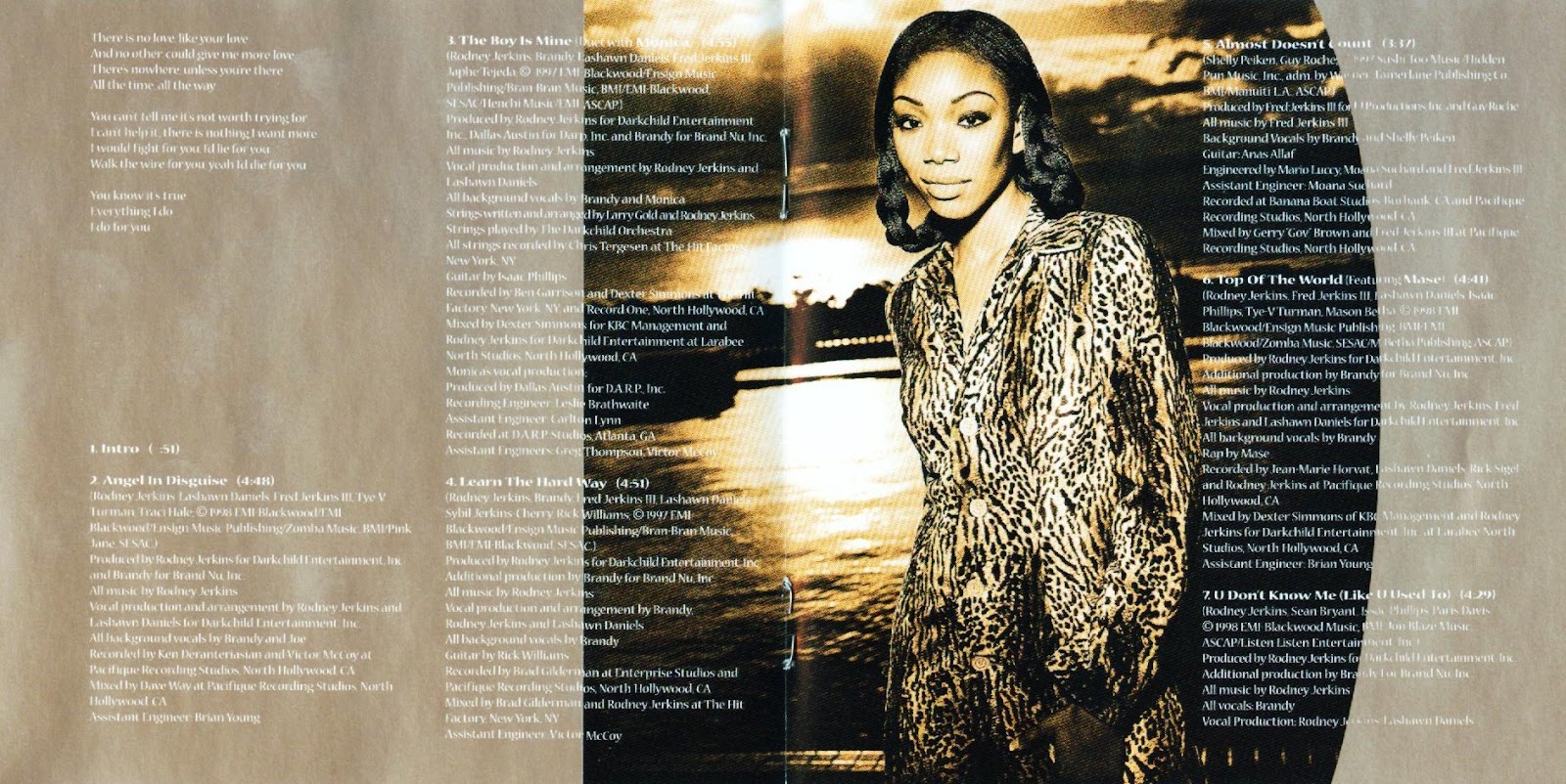 Encarte Brandy Never Say Never Encartes Pop