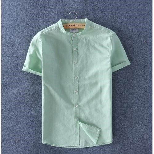 Áo sơ mi nam ngắn tay cổ trụ thời trang vải siêu chất