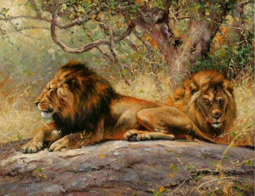 pinturas-realistas-de-leones
