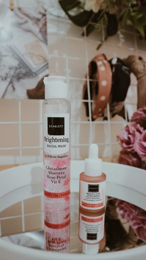 review scarlett whitening serum face wash