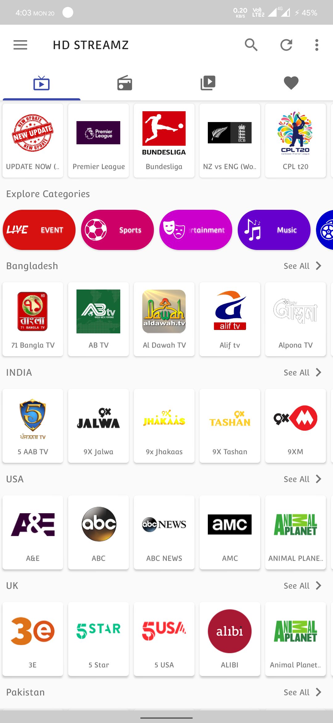 HD StreamZ App Screenshot