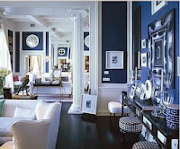 Sala e color azul y blanco