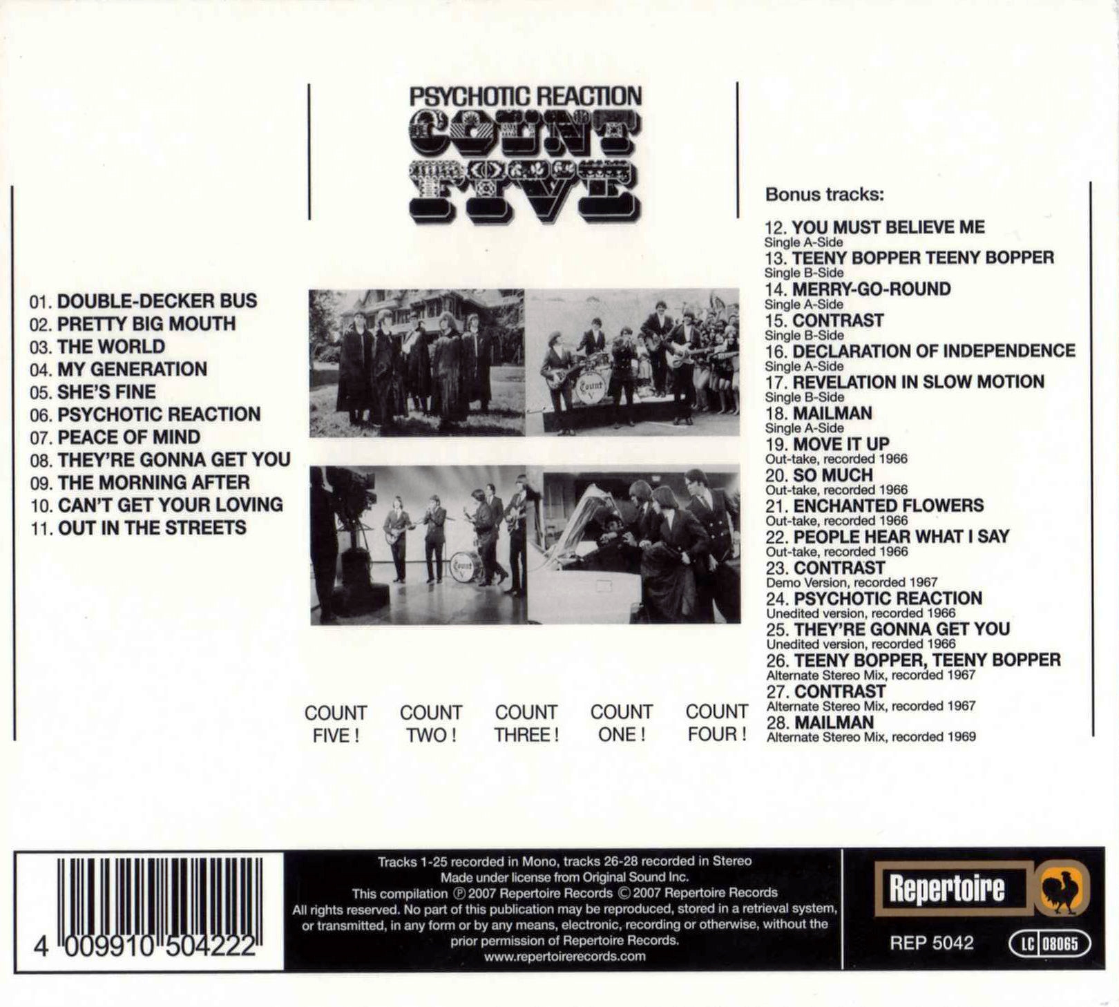 Cómics, Historietas, Música y Otras Yerbas Count Five Psychotic Reaction