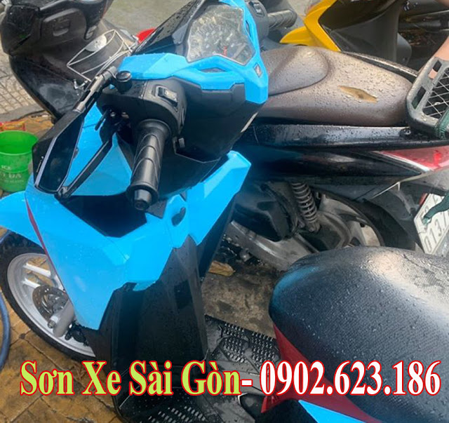 Mẫu sơn xe Honda vario màu xanh dương candy cực đẹp