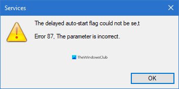 No se pudo establecer el indicador de inicio automático retrasado: error de servicio de Windows