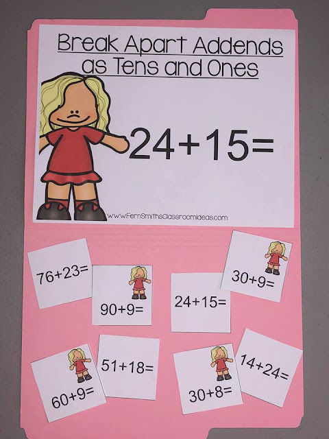Break Apart Addends as Tens and Ones Bundle has task cards, color by number printables and center games for Second Grade Go Math 4.3 Break Apart Addends as Tens and Ones. You will love how easy it is to prepare this easy to prep bundle for your math class. Perfect for small groups, read the room, centers, scoot, tutoring, Around the World whole class game, homework, seat work, so many ways to use these task cards that the possibilities are endless. Your students will enjoy the freedom of independent learning with these color by code worksheets and reviewing important skills with the center games! Perfect for an assessment grade for the week or for a substitute teacher day!