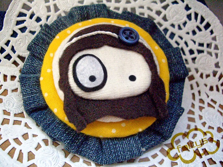 broche original foltys vs denim: yellow (100% handmade with ?)