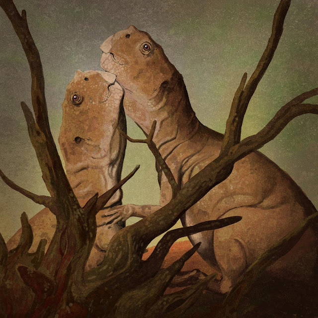 Psittacosaurus neimongoliensis. Эта пара пситтакозавров - заклятые враги.