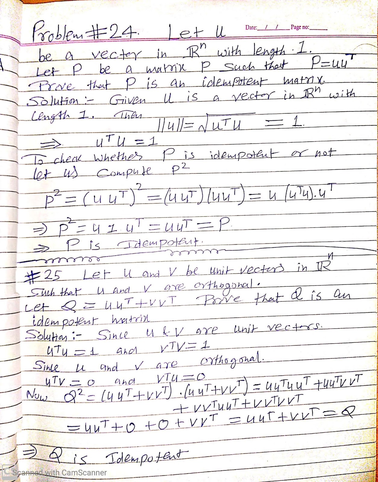 Linear Algebra ( NET ) Practice Problem with solution CSIR NET