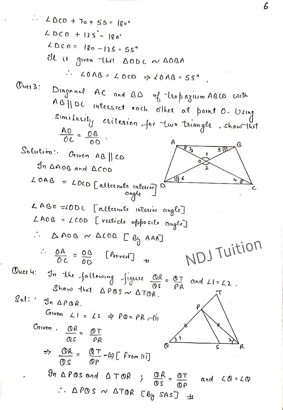 Triangle Handwritten Notes for 10th Math