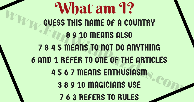 Word Puzzle with Answer