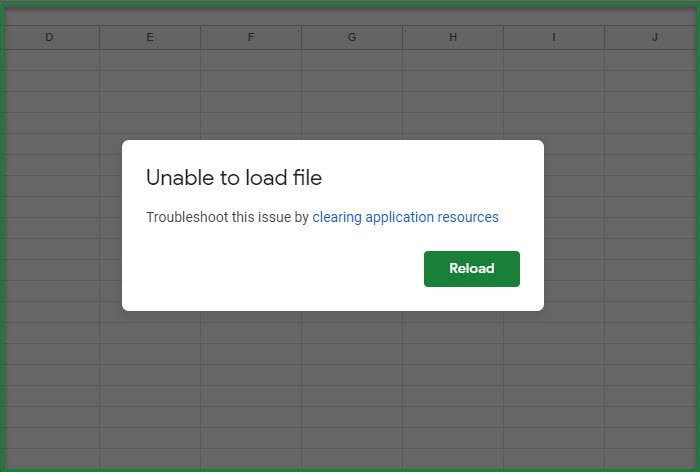 ไม่สามารถโหลดไฟล์ Google Docs error