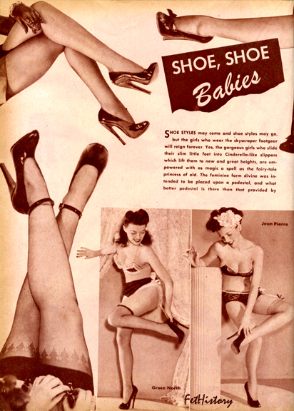 Charles Guyette, corsets, stockings, ultra high-heel shoes, boots