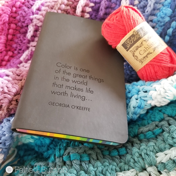 Scheepjes Cahlista yarn and wip by Susan Carlson of Felted Button Scheepjes Cahlista yarn and wip by Susan Carlson of Felted Button