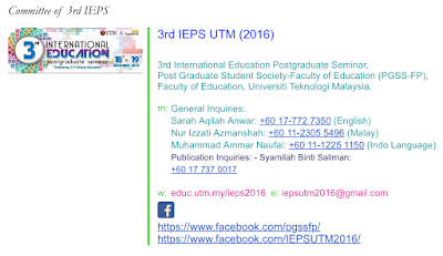 3rd International Education Postgraduate Seminar PGSS UTM