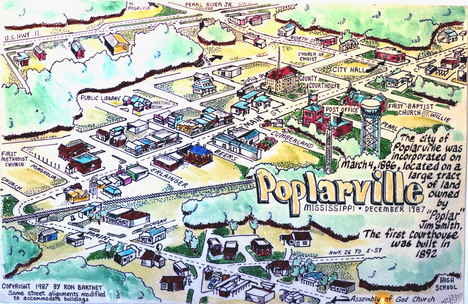 The Barthet Gallery Poplarville, Ms., Map
