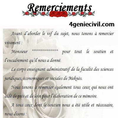 remerciement mémoire fin d'étude doc et pdf