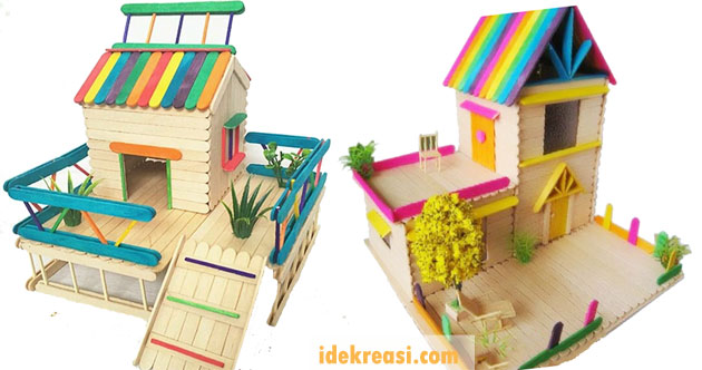 [Kerajinan Tangan] Membuat Miniatur Rumah dari Stik Es Krim Taman PAUD